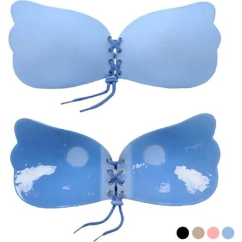 Washable High Quality Womens Stick On Bra Breast Sticker Nipple Cover Nude Bra Seamless Silicone Bra