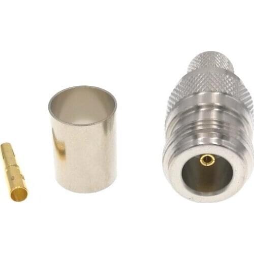 N Type Female Bulkhead Crimp RG8 RG213 LMR400 7D-FB Cable Straight RF Connector