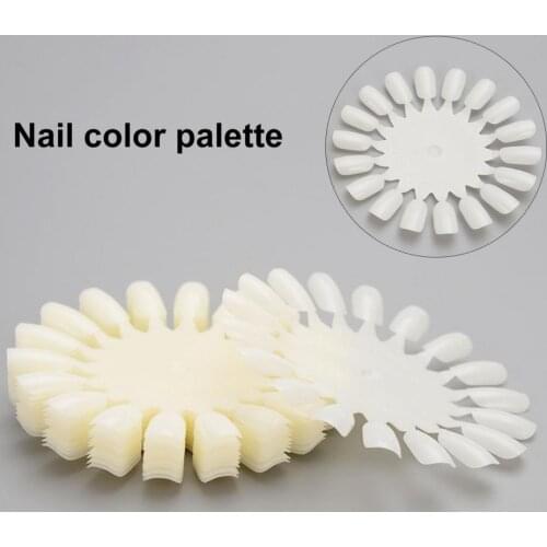 False Nail Tips Display Chart Acrylic Gel Polish Palette Wheel Nail Art Tips Sticks Practice Tool Natural/Clear Color Card
