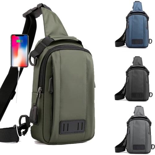New Cross-body Bag Multi-functional Fashion Chest Bag Waterproof Man USB Charging Adjustable Strap Shoulder Bag