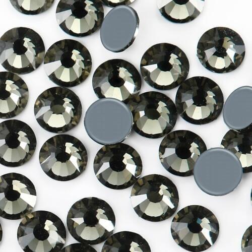 New SMC Cut Iron on Rhinestone ss16 ss20 ss30 Black Diamond Hotfix Rhinestones AAAAA Grade for Luxury DIY things