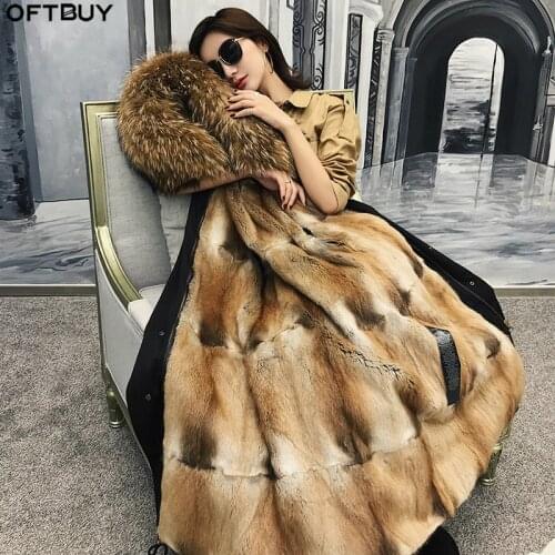 OFTBUY Natural Fur Coats