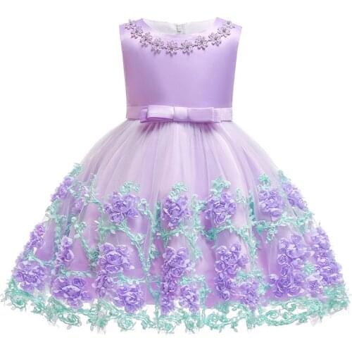 Toddler Girl Flower Girl Elegant Dress Childrens Birthday Christmas Costumes For 1 2Y Baby Girls Christening Gown Kids Clothing