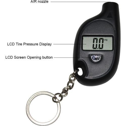 Portable Mini LCD Digital Tire Tyre Air Pressure Gauge Tester Keychain for Car Truck Bicycle 3-150psi M8617
