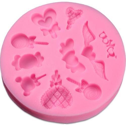 Lollipop Frame Fondant Cake Molds Soap Chocolate Mould For The Kitchen Baking D198