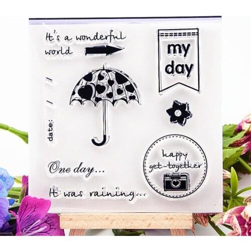 10*10CM Hot sale umbrella Clear Stamps / Silicone Seals Roller Stamp for DIY scrapbooking photo album/Card Making