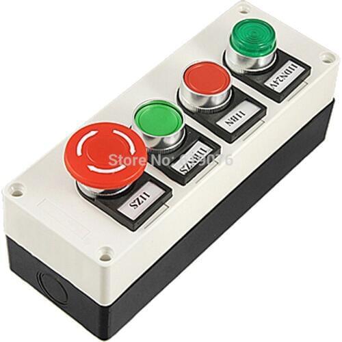 Green Signal Lamp Self Locking Momentary Push Button Switch Station