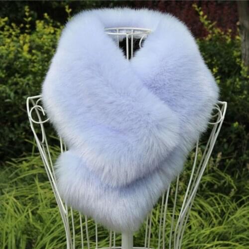 Winter faux raccoon fur scarf women imitation fox fur scarf thick unreal fur collar female multi color girl fur wraps cosplay