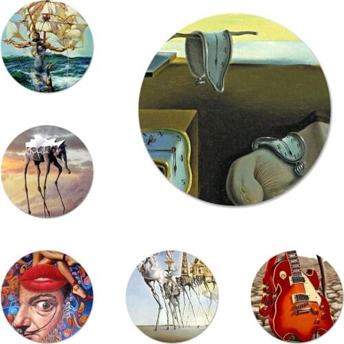 58mm Salvador Dali Art Icons Pins Badge Decoration Brooches Metal Badges For Backpack Decoration