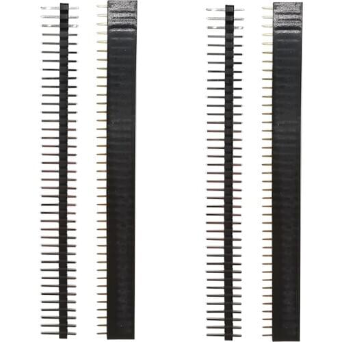 10/5Pairs 40 Pin 1x40 Single Row Straight Male Female Socket 2.54 Breakable Pin Header PCB JST Connector Strip for Arduino Black