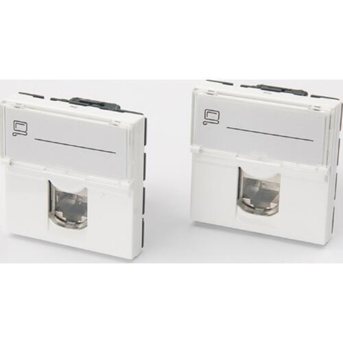 10PCS Legrand style CAT6A RJ45 FTP keystone Rotary CAT6A shielded module French module 76576