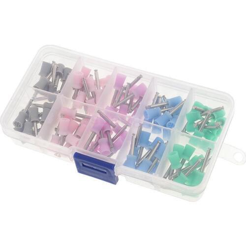 100pcs/box Dental Polisher Prophy Rubber Cup Latch Colorful Nylon Bristles Mix Style Dentist Tool accessory