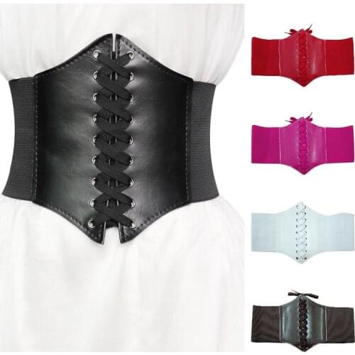 2021 Corset Wide Belts Pu Leather Slimming Body Belts For Women Elastic Waist Belts Cinto Sobretudo Feminin Ceinture Femme Fajas