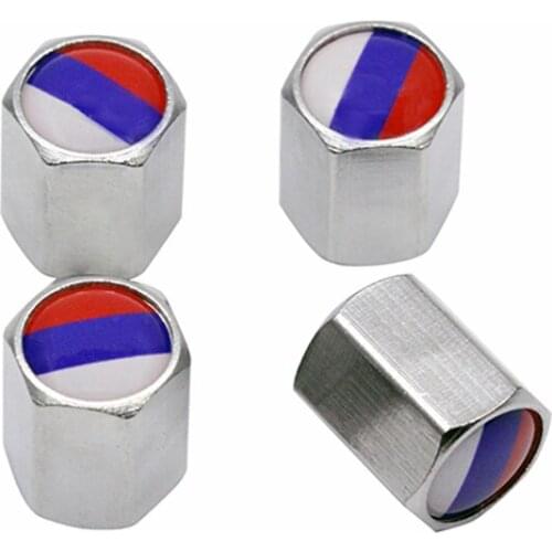 4Pcs/Pack Car Accessories Russian Flag Logo Sticker Wheel Tire Valve Caps Stem Covers Auto Styling For Peugeot Citroen