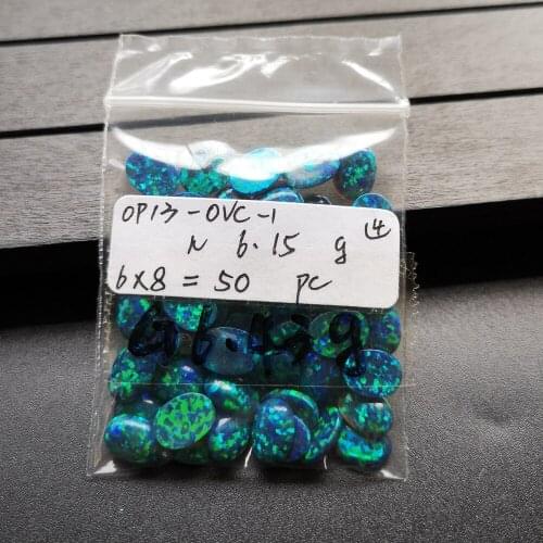 50pcs/ lot 6x8mm Synthetic Oval Cabochon Opal Stone Oval cut Opal for body jewelry Oval cut Opal Stone