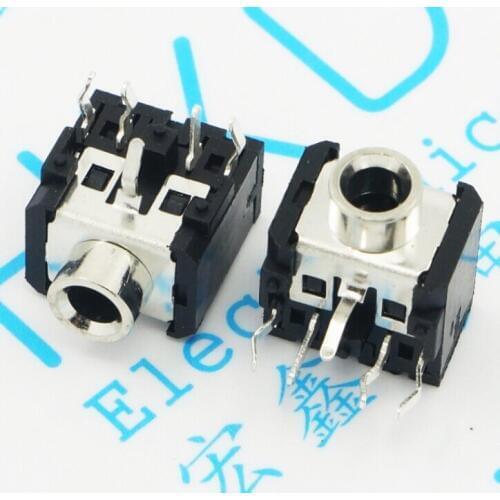 50pcs PJ306 Copper Head 3.5MM Headphone Jack Audio Sockets Copper 5 Pins