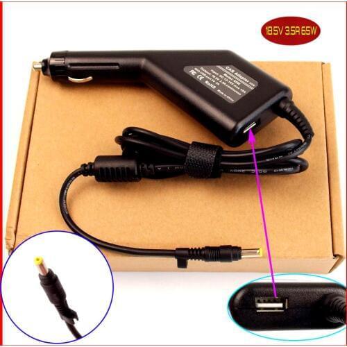 Laptop DC Power Car Adapter Charger 18.5V 3.5A+USB for HP Compaq Presario C300 C500 C700 F500 F700 V6100 V6200 V6300 V6400 V6500