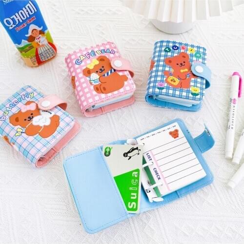 Bentoy Milkjoy 90PCS Pendant Diary Book Bear grid NoteBook Travel Planner Notepad Cover Girls Journal Diary Korea Card Holder
