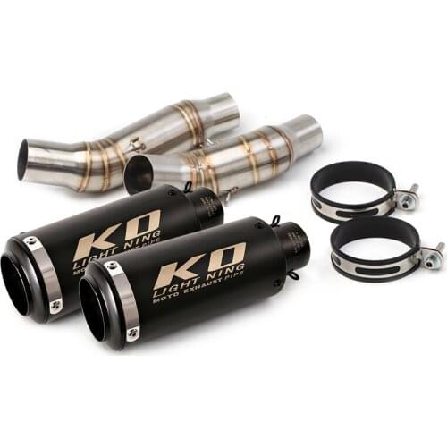 Black Mufflers for Kawasaki Z1000 Z1000SX Motorcycle Mid Link Pipe Slip On 51mm Exhaust Pipe Removable DB Killer Escape L R