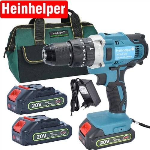 20V Electric Impact Cordless Screwdriver Rechargable Drill Hand Hammer Installation Power Tools 2000mAh Li-ion Battery
