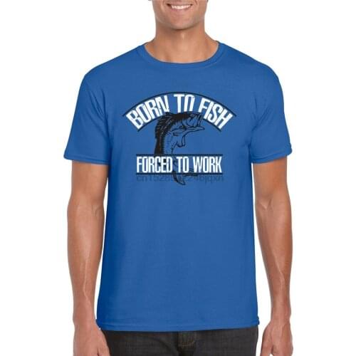 Born To Fish Forced To Work Funny Fishing T-Shirt Classic Unique Tee Shirt