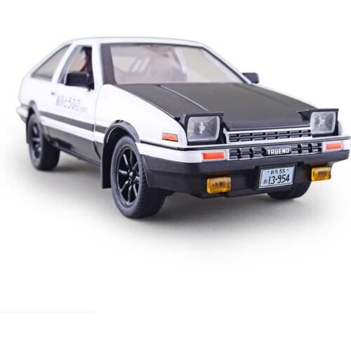 Initial D Hot 1:20 scale wheels classic diecast car toyota TRUENO ae86 metal model with light and sound pull back toy collection