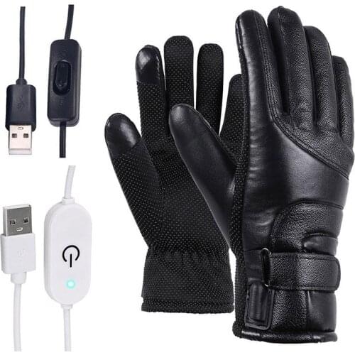 Motorcycle Gloves Waterproof Heated Guantes Moto Touch Screen USB Chaging Motorbike Racing Riding Gloves Winter Skiing Gloves