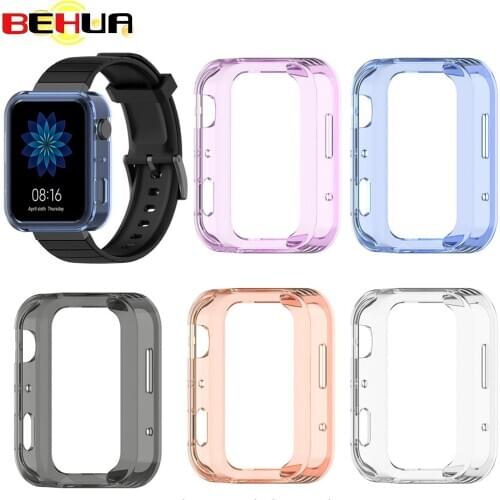 Soft Ultra Slim Crystal Protector Case Full Cover for Xiaomi MI Smart Watch Protective accessories Shell For xiao mi watch cases