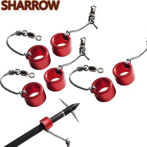 3/6/12pcs Archery Aluminum Alloy Bow Fishing Slider Tips OD 14mm ID10mm Head Point Safety Slide For Camping Shooting Accessories