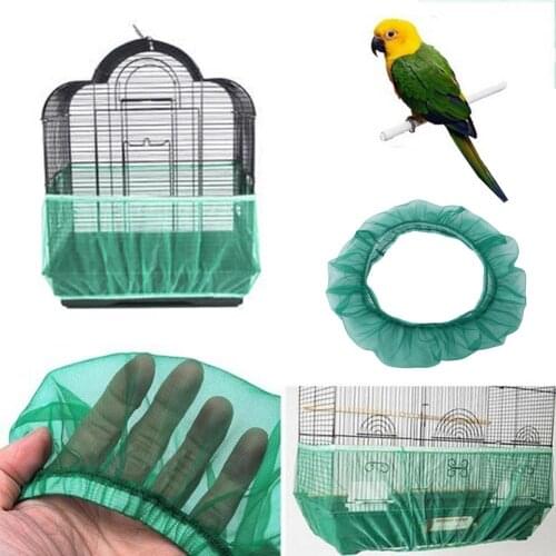 Nylon Mesh Bird Cage Covers Mesh Seed Catcher Guard Bird Cage Net Shell Skirt Dust-proof Mesh Parrot Cage Cover Bird Supplies