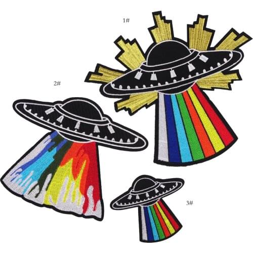 New Universe Planet Rocket Space Alien Patches for Clothing Iron on Embroidered Badges Appliques Stickers for Jacket Jeans Patch