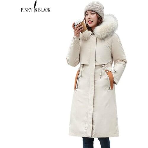 PinkyIsBlack 2021 New Winter Jacket Women Coat Removable Long Fashion Hooded Warm Parka Female Thick Fur Liner Winter Coat Women