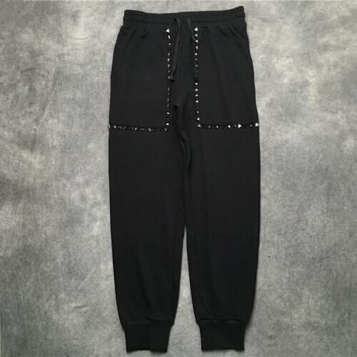 Cotton Novelty High New luxury 19ss Metal rivets pockets Comfortable Classic Paisley 4 white Casual Pants Sweatpants Thicken #m2