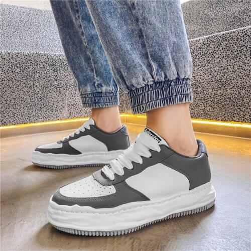 Autumn Mens Shoes Brands Luxury Leather Shoes Fashion Sneakers ManThick Bottom and Low Cut Sports Board Shoes Male Zapatillas