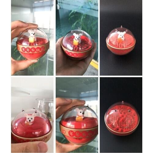 Chinese style Daze Hourglass Rat Decompression Ball Acrylic Home Decorations Aesthetic room ornaments Christmas Birthday Gift