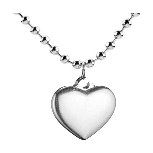 Valentine Lovers Gift 3D Heart Pendant Necklace For Women Bead Chain Jewelry Girlfriends Gifts Colar