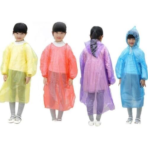 Portable Outdoor Sports Party Raincoat Kids Waterproof Disposable For Hiking Camping Water Park