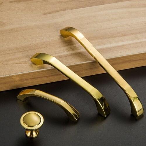 Cabinet Drawer Door Handle Round Zinc Metal Gold Silver Knob For Home Kitchen Closet Cupboard Furniture Hardware