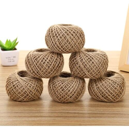 Natural Burlap String Jute Twine Cord Wedding Decor Hemp Rope Gift Packing String DIY Braided Natural Jute Rope Garden Tie Rope