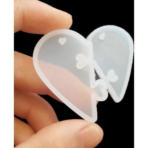 Heart To Heart Silicone Mould 2018 Love Locks For Lovers Pendant Liquid Silicone Mold Diy Resin Jewelry Mold For Resin