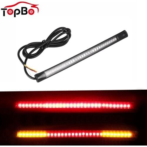 48 LEDs Motorcycle Light Strip license Plate Light Tail Brake Stop Turn Signal Lights 3528 SMD Red Amber Color