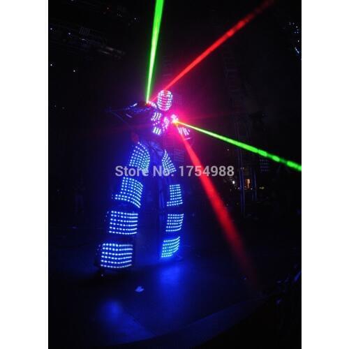 Birthday Event led Party Supplies rgb led robot laser show suit LED Costume99 trajes de LED