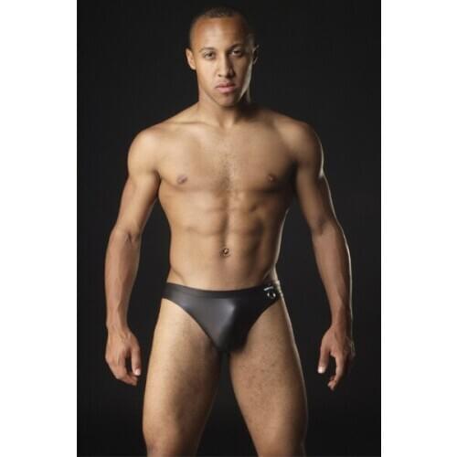 Mens Underwear Sexy Low waist Men Briefs Soft Faux PU Soft Bikini Panties Man Jockstrap Underpants Gay Exotic Briefs Shorts