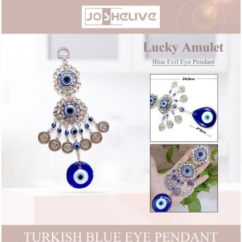 Turkish Blue Eyes Amulet Wall Protection Hanging Lucky Pendant Wind Chimes Hanging Garden Home Decorations Pendant Ornament