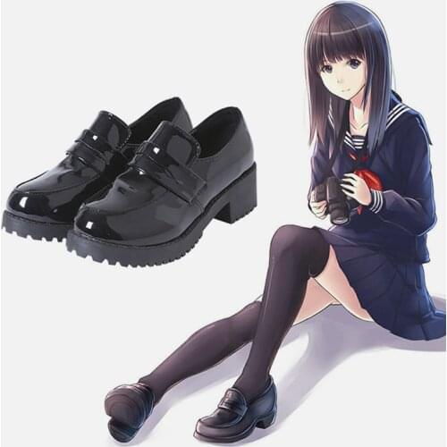 Japanese High School Student Shoes College Girl Lolita Shoes Cospaly Shoes JK Commuter Uniform PU Leather Shoes