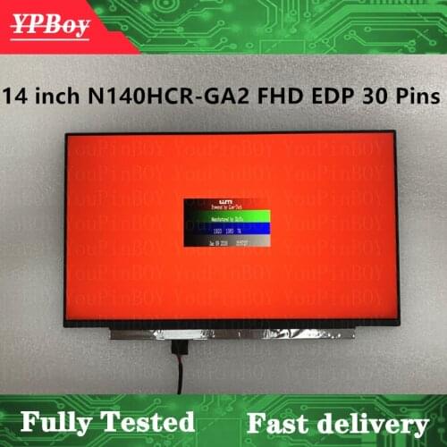 14.0" N140HCR-GA2 LED Screen LCD Display IPS Matirx 1920*1080 FHD EDP 30Pins Matte Original N140HCR GA2 72% NTSC FRU 01YN149