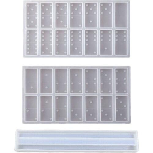 1 Set Epoxy Resin Domino Game Toy Mold Dominoes Storage Rack Silicone Mould DIY Crafts Jewelry Casting Tool