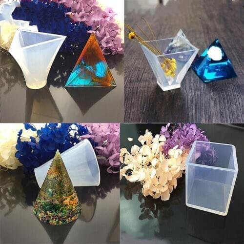 1pc Crystal Drop Glue Triangle Square Silicone Mold DIY Handmade Jewelry Mirror Epoxy Resin Mould Making tool molds