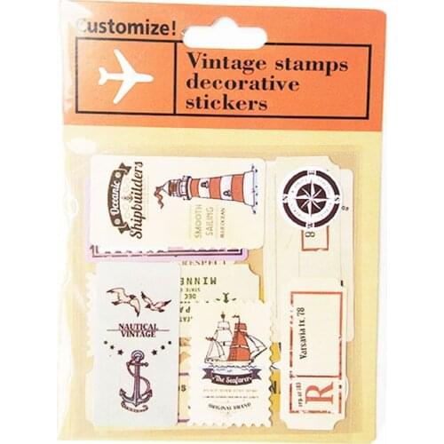 1pack/lot custom vintage Travel stamps design pattern decorative seal gift stickers Classic Paper Post Diary DIY child