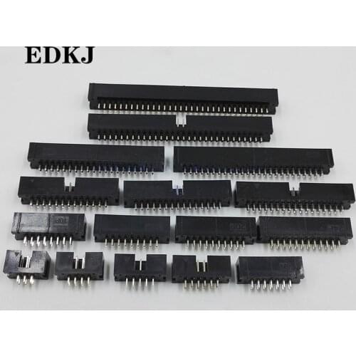10PCS DC3 6P 8P 10P 14P 16P 20P 26P 30P 34P 40P 50P 2.54mm Socket Header Connector ISP Male Double-Spaced Straight IDC DC3-6P